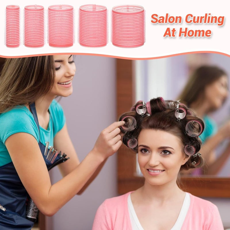 Audab 56 Pcs Hair Rollers Set for Blowout Look Long Hair, 30Pcs Rollers Curlers in 5 Sizes with 24 Pcs Clips and Storage Bag for Long Medium Short Hair Volume - Image 2